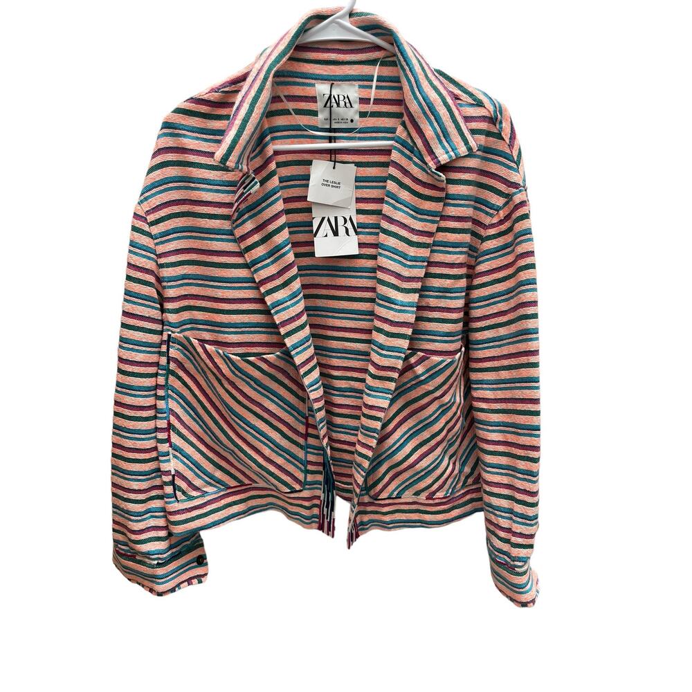 Zara Leslie Striped Over Shirt Jacket NWT – Size Small